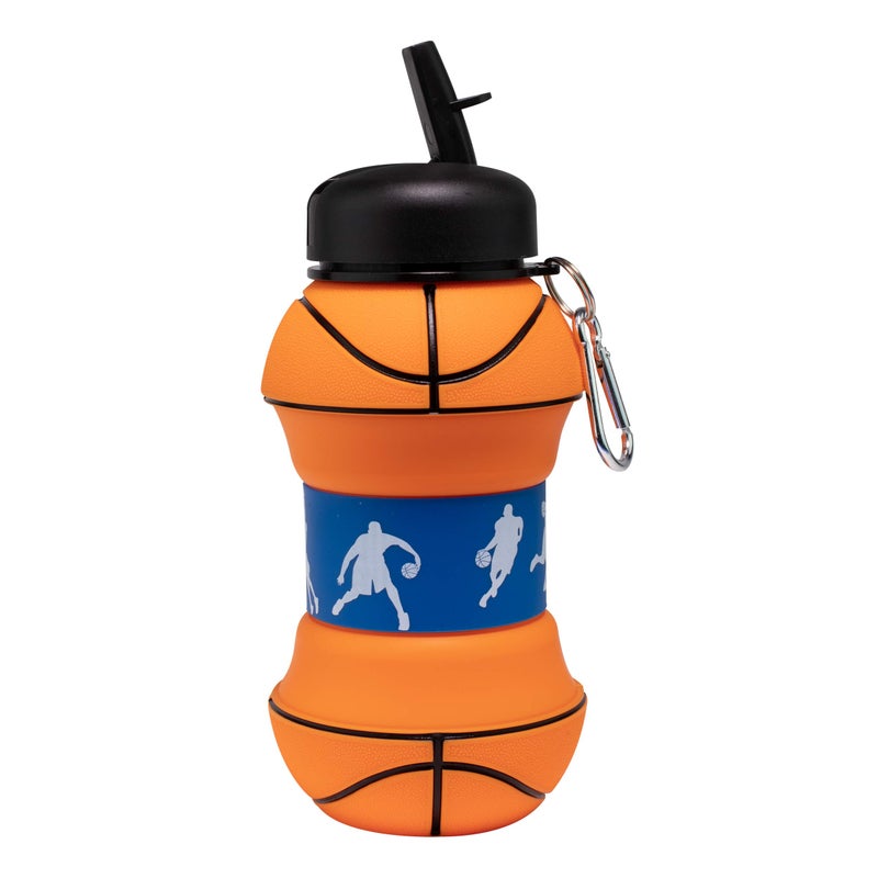 Maccabi Art Clip-On Collapsible BPA-Free Silicone Basketball Water Bottle for Kids, 18 Oz. Size - Image 2
